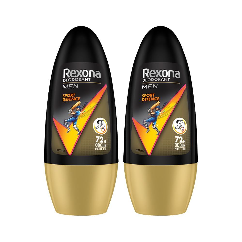Rexona Men Sport Defence Underarm Roll-On Deodorant | 72 Hours Odour Protection with Fresh Masculine Scent | 50ML (Combo Pack of 2) | 0% Alcohol, Safe on Skin-image-40