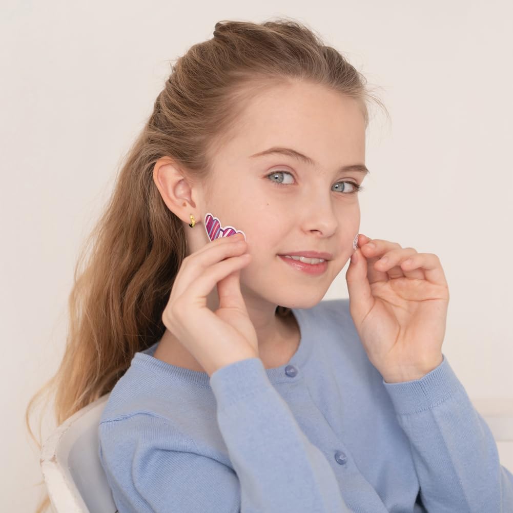 925 Sterling Silver Yellow Gold Flashed Polished Heart Shaped Huggie Hoop Earrings For Girls & Teens - Heart Shaped Hoops For Young Girls - Image 2