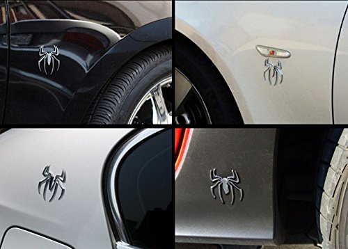NISSING JUMUU 2PC Logo Carro 3D Metal Aranha Cromo Emblema Adesivo Autoadesivo Decalque Adesivo Supe