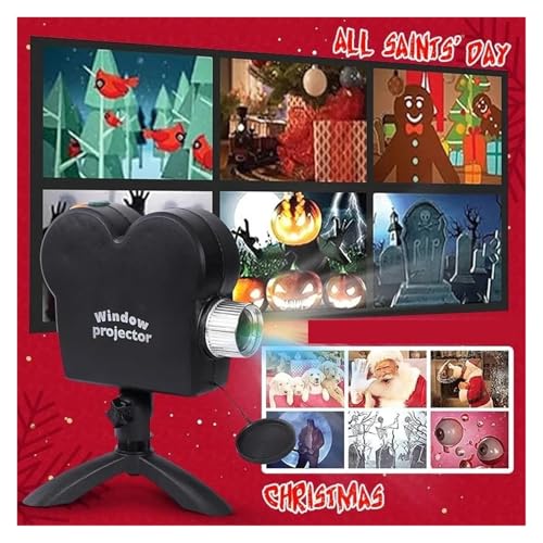 Projecteur d'Halloween et Noël avec 12 animations pour fenêtres