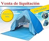 ★Característica de pop-up & fácil de instalar★Estructura patentada--Esta tienda plegable y instantánea de playa se abre automáticamente en segundos, no se requiere ensamblaje, sin necesidad de utilizar ninguna otra herramienta. Y puede plegarla fácilmente en una pequeña forma redonda y colocarla en bolsa de mano portátil que viene con el producto. La pequeña bolsa de almacenamiento de la tienda ofrece una ubicación adecuada para teléfonos móviles, cargadores, etc.