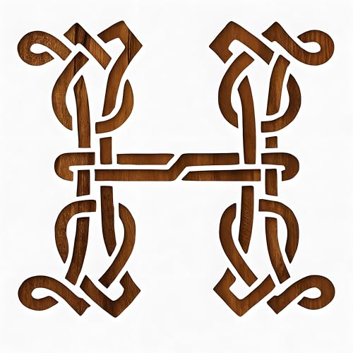 Celtic Initial H Stencil 8x8 Inch Reusable Plastic Template for Painting Crafts and Home Décor