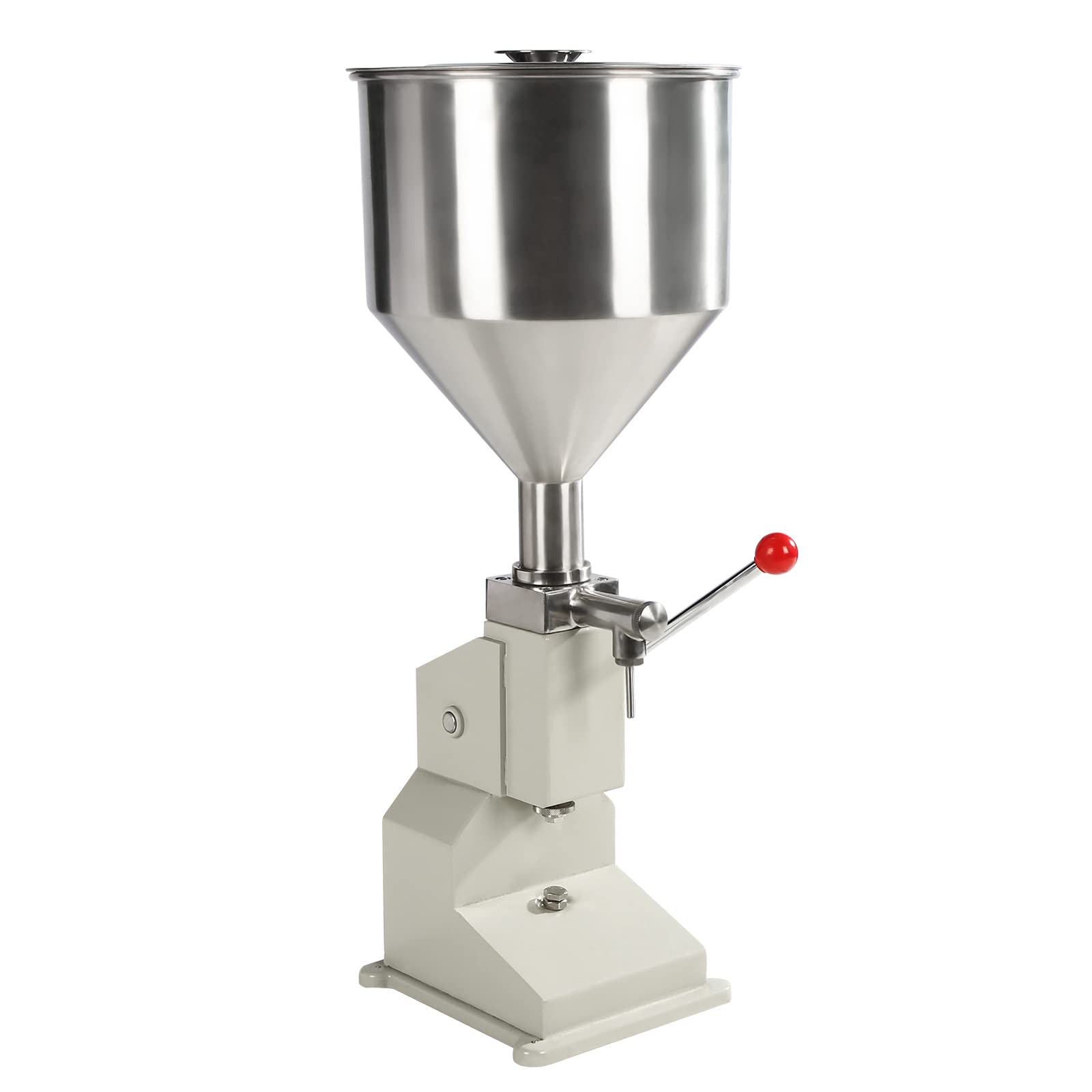 Pyroarle Manual Paste Liquid Filling Machine, Stainless Steel Filling Machine 5-50ml Adjustable Bottle Filler Machine with 10L Hopper or Milk Water Juice Essential Oil Shampoo Cosmetic Honey