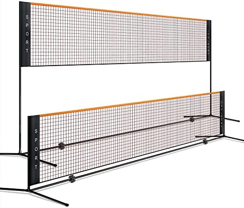 Jaulbony Pickleball Net Volleyball Net Outdoor Height Adjustable 10ft x 7.2ft Badminton Net Backyard Game Tennis Portable for Junior Kid Soccer Pool Sports