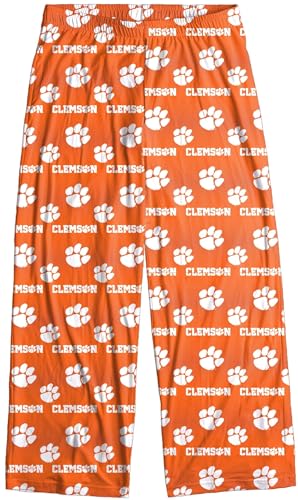 FOCO Clemson Tigers Men's Scatter Pattern Pajama Lounge Pants Multi Color Large 38-40