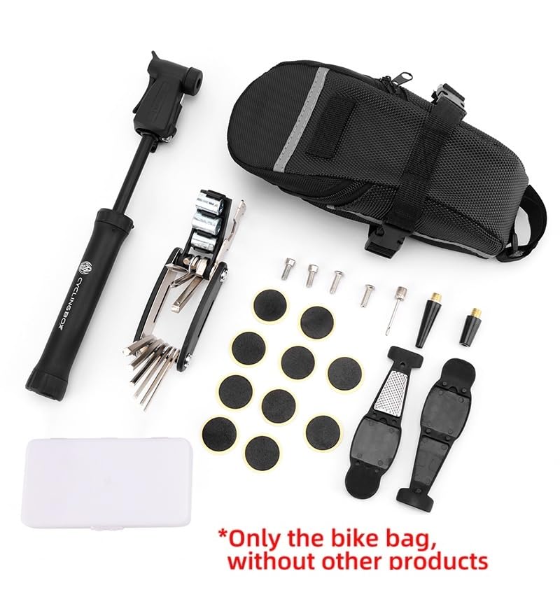 Sac De Selle Vélo Étanche Réfléchissant – Sacoche Sous Selle Route & VTT – 20×8×6 Cm – Fixation Rapide & Robuste