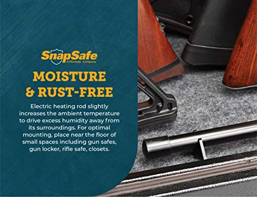 Snapsafe Gun Safe Dehumidifier Rod 12 Inch, Black, 75903 -Maintenance-Free Plug-In Electric Dehumidifier Eliminates Moisture For Gun Safes & Cabinets To Help Prevent Rust & Corrosion In Your Gun Vault #TOP6