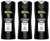 Axe Hair 3 in 1 - Total Fresh - Shampoo + Conditioner + Body Wash - Net Wt. 16 FL OZ (473 mL) Per Bottle - Pack of 3 Bottles