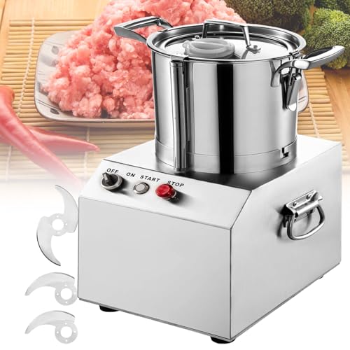 vnmudzeo Picadora De Carne De Acero Inoxidable De 370 W para Uso Comercial, Cortadora EléCtrica De Carne, Verduras Y Frutos Secos De 4 L, para Frutas, Cereales, Jengibre Y Ajo,110V