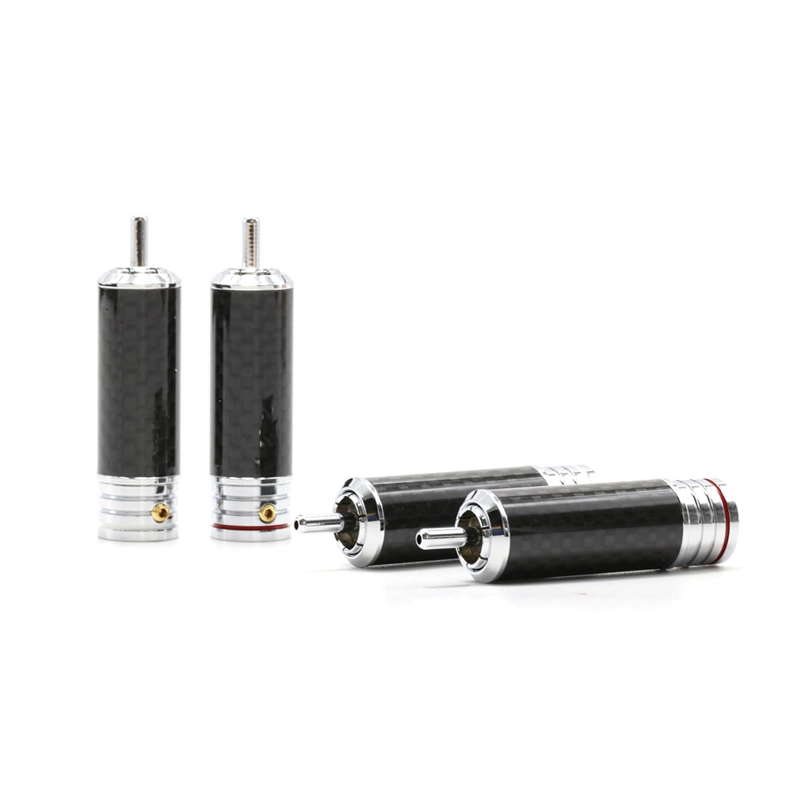Lot de 4 connecteurs de câble d'interconnexion de prise jack plaquée rhodium for accessoires de prise audio Hifi