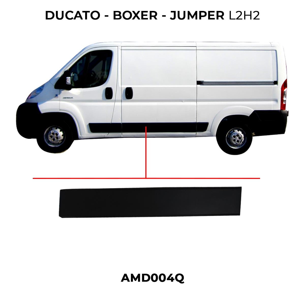 Modanatura laterale Sinistra a clip Porta SX Compatibile con Fiat Ducato