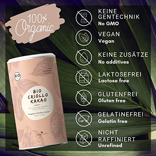 BioNutra® Bio Cacao Poeder | Biologisch Mager Cacaopoeder | Slechts 11% Vet | Gemalen van Criollo-bonen | Zonder Suiker… - Afbeelding 5