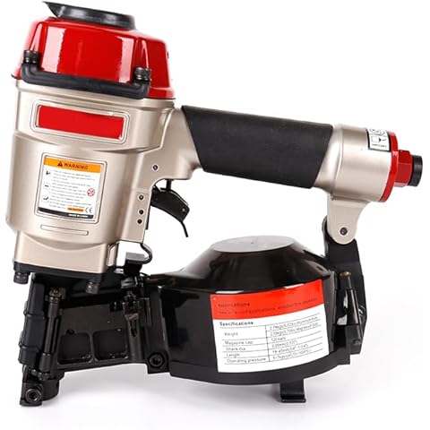 Roofing Nailer, Pneumatic Roofing Nailer for Asphalt Roofing Shingles with Safety Goggles, 15 Degree 3/4″ to 1-3/4″ Roofing Nails, 120 PCS Load Capacity Coil Nailer Cover