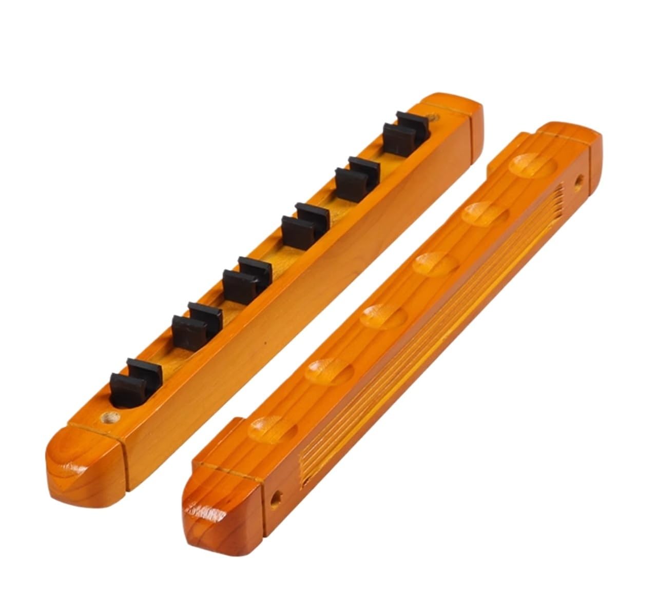 IRFHDCX Pool Cue Holder Pool Cue Rack Stand Solid Wood Storage 4 Billiard Stick Holder(Yellow 4)