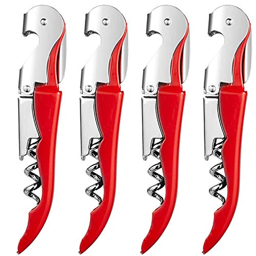HYZ 4Pack Wine Key for Bartenders Servers, Stainless Steel Waiter Corkscrew with Foil