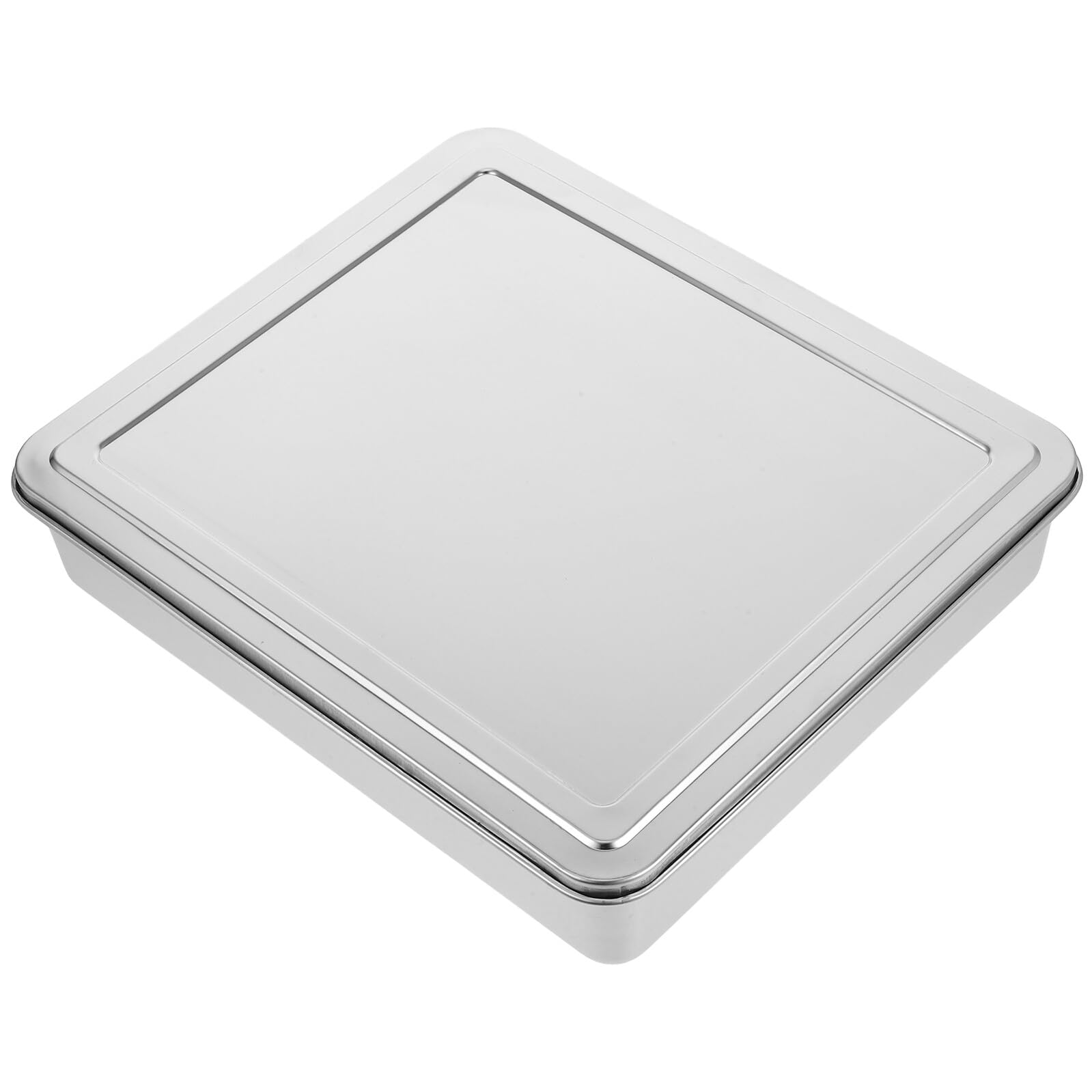 Housoutil Molde para Hornear Rectangular de Acero Inoxidable 33x28x6 Cm con Tapa, Bandeja para Lasaña y Tiramisú, Utensilio de Cocina Versátil para Repostería y Postres, Bandeja Resistente