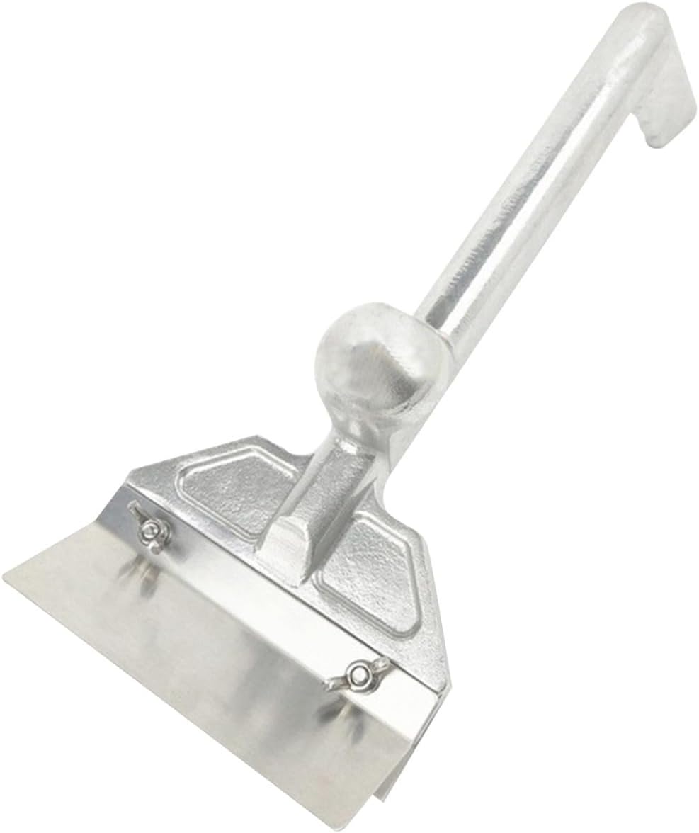 TIDTALEO Stainless Steel BBQ Scraper and Grill Spatula for Outdoor Cooking, Long Handle Heat-Resistant Kitchen Scraper Tool for Barbecue Griddle Cleaning