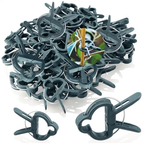 COM-FOUR® 60x zaciski do roslin - pomoce wspinaczkowe do zabezpieczania roslin - zaciski do roslin w 2 rozmiarach - klatki kratowe do pomidorów - klipsy do zielonych roslin