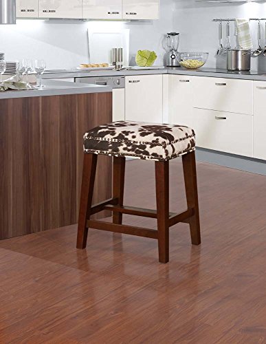 Linon Walt Brown Cow Print Counter Stool #TOP1