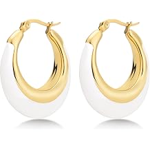 Milan Chiva Acrylic Gold Hoop Statement Dainty Summer Earrings for Women