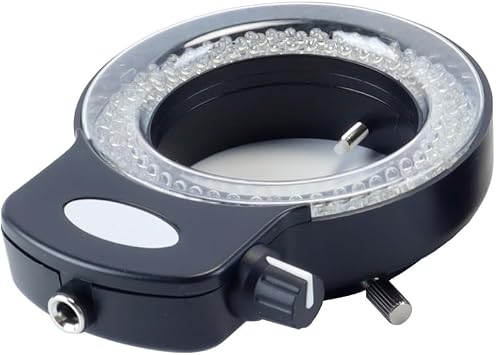 Ring Light Illuminator for Stereo Microscope, 0-100% Adjustable, Durable in Use for Camera Home Microscope Office (Black)