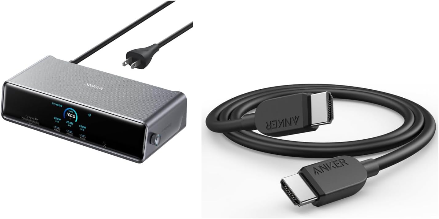 Anker Prime Docking Station (DL7400) & HDMI Cable (8K) (Bundle)