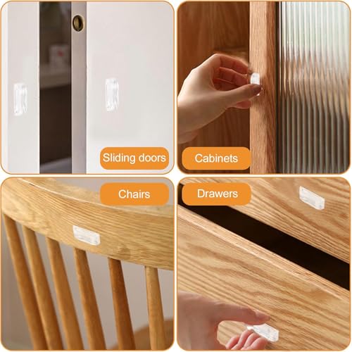 MOROBOR Mini-Acryl-Ziehknäufe, quadratisch, transparent, 2,8 cm, selbstklebend, kristallklar, glänzend, Knauf für Spiegel, Schrank, Box, Geschenkkoffer, Dekoration, 16 Stück