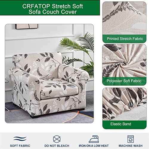 Crfatop 2 Piece Floral Soft Chair Covers For Dogs Stretch Armchair Cover Slipcovers For 1 Seater Chair Slip Cover Washable Sofa Furniture Covers With 1 Individual Cushion Covers, thumb #1
