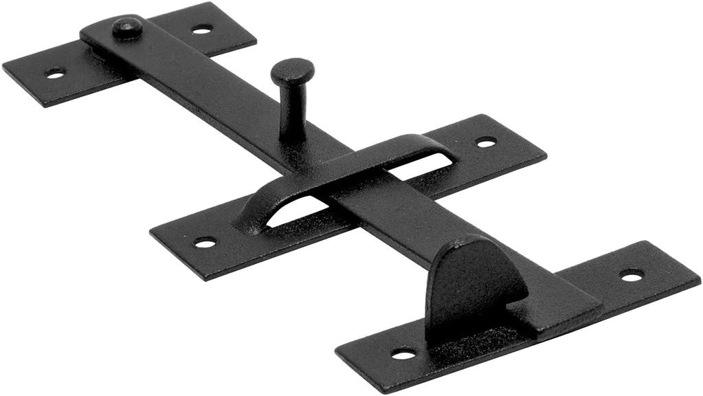 Renovators Supply Manufacturing Black Iron Norfolk Thumb Door Latches Traditional 7" H Suffolk Thumb Gate Or Door Latches Black Powder Coated Two Sided Colonial Locks with Mounting Hardware Pack of 4