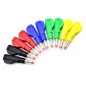 5Colors Retractable Sheath 4mm Banana Plug Male Stackable Wire Solder DIY Connectors Adapter for Electrical Testing