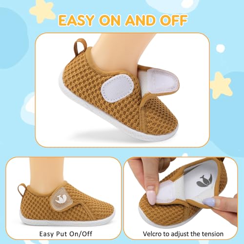 Image of FEETCITY Toddler Walking Shoes Slip On Toddler Shoes Boys Girls Kids Sports Sneakers Casual School Shoes Barefoot Shoes
