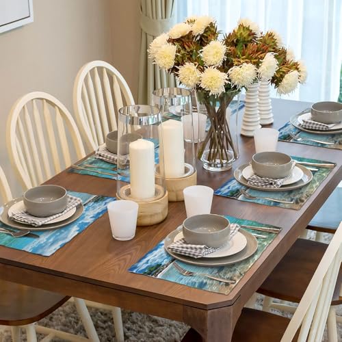 Set de table en lin tissé pour repas de famille chaleureux et faciles à nettoyer