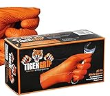 Eppco 8846 Tiger Grip Nitrilhandschuhe, Orange, Größe XXL, strukturierter Griff, Box (90 Stück)
