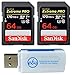 SanDisk 64GB (Two Pack) Extreme Pro Memory Card (SDSDXXY-064G-GN4IN) SDXC 4K V30 UHS-I with Everything But Stromboli (TM) Combo Reader