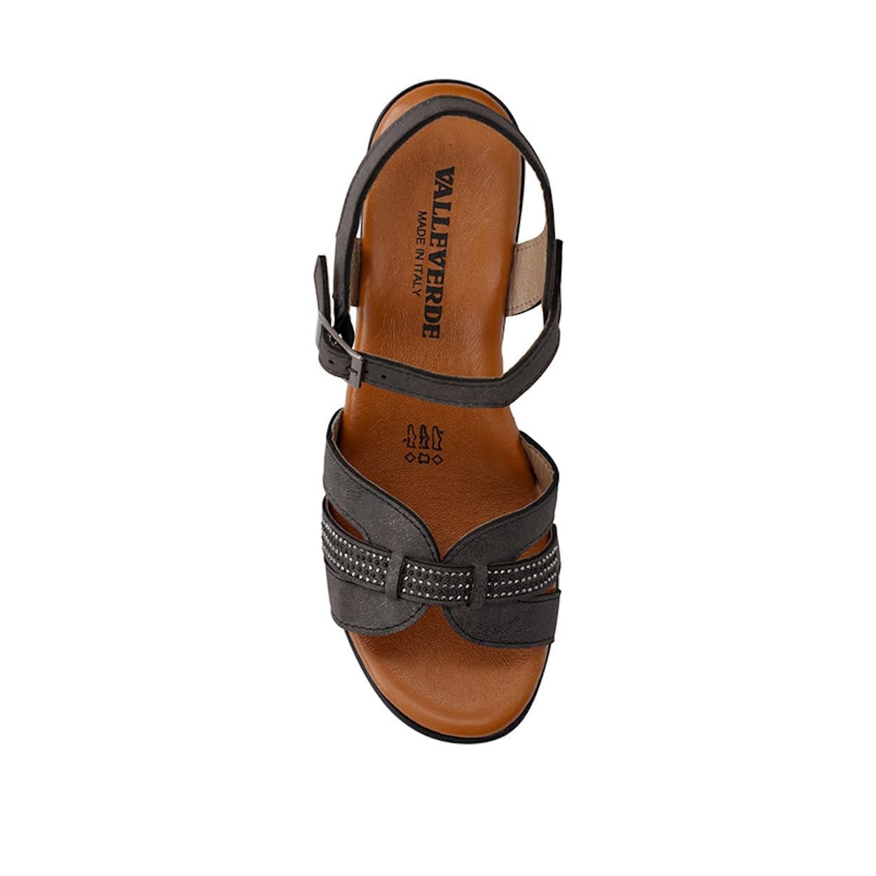 Valleverde 55452 Sandali Sportivi Donna Pelle Sintetica Tacco Grosso 6Cm Suola Gomma