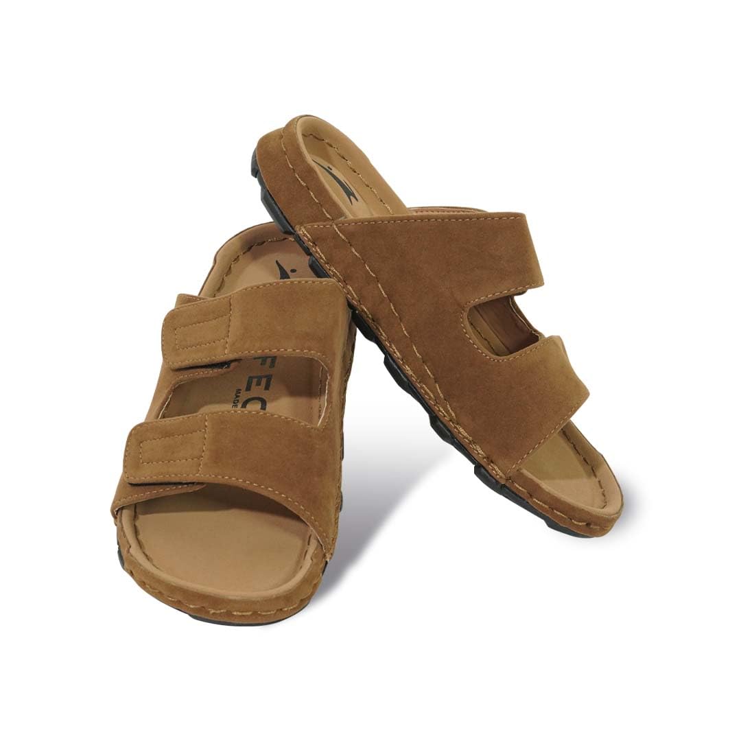 Men's FIT Leather Slip-On Sandals with Double Velcro Straps-picture-35