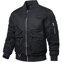 INVACHI Mens MA-1 Bomber Jacket Spring And Fall Top Gun Jacket Lightweight Military Flight Jacket for Men