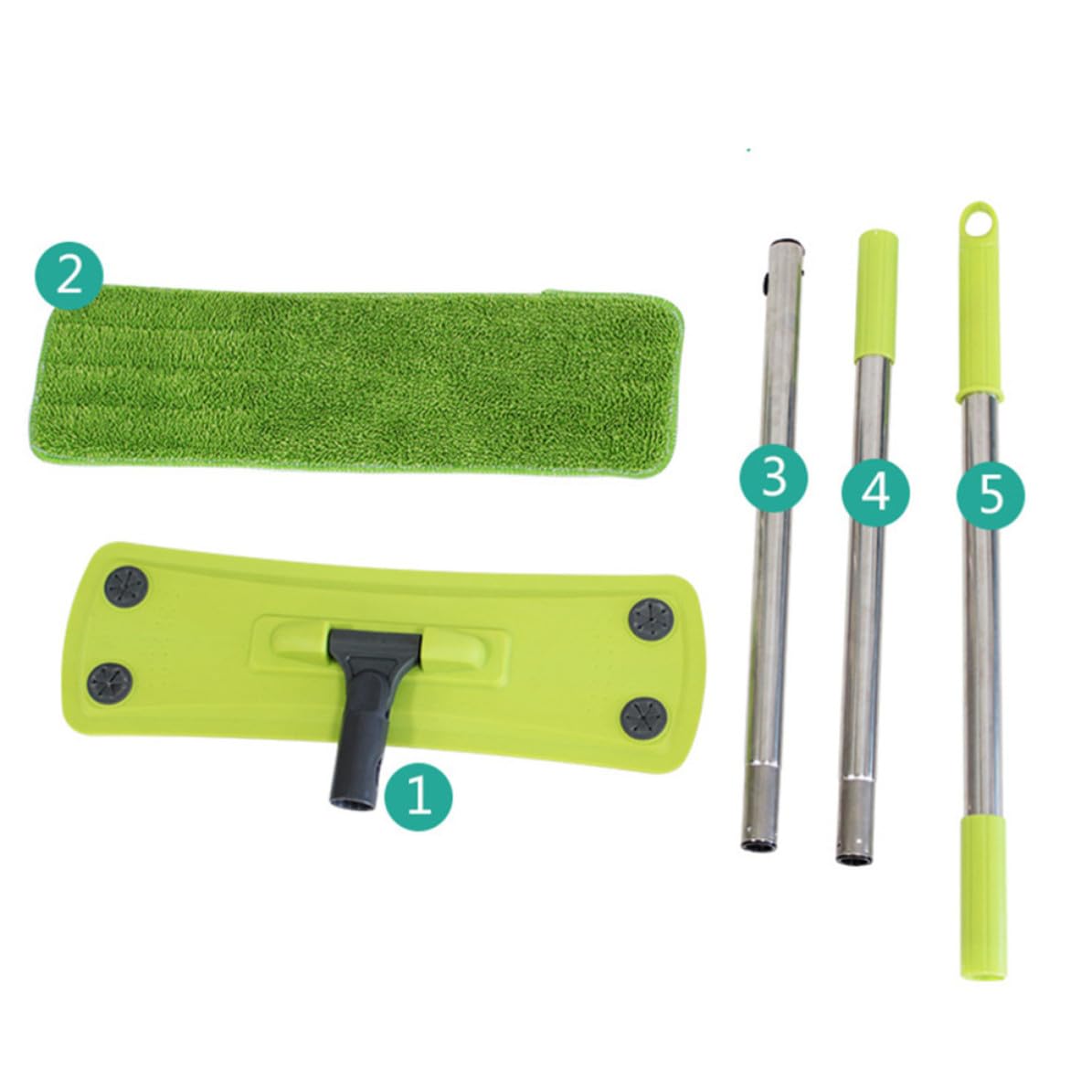 Trapeador Giratorio de Microfibra Reutilizable con 3 Paños Lavables para Limpieza de Pisos de Madera y Azulejos en Oficina o Hogar