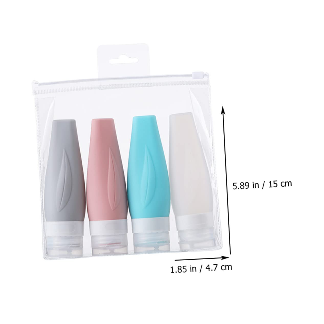 4 piezas Botellas de Silicona Rellenables para Viaje Contenedores de para Cosméticos y Artículos de Tocador