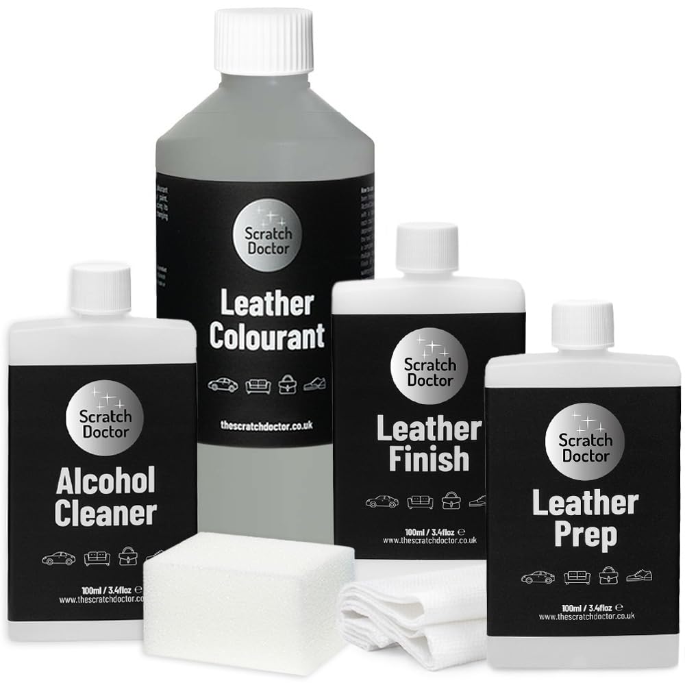 The Scratch Doctor Leather Recolouring Kit for Furniture & Car Seats | Clean, Dye & Protect | Includes Cleaner, Primer, Dye & Sealant (Dark Grey, 1000ml) — view 42