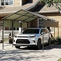 Devoko 10x15 FT Metal Carport, Heavy Duty Car Canopy with Galvanized Steel Roof, Reinforced Base Frame, All-Weather Garage, Outdoor Shelter for Cars, Trucks, Boats, Tractors & RV (Black)