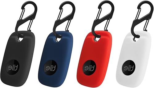 4 fundas para Tile Pro 2024Tile Pro 2022, funda protectora de silicona suave que absorbe los golpes con mosquetón (negro, azul, rojo y blanco)