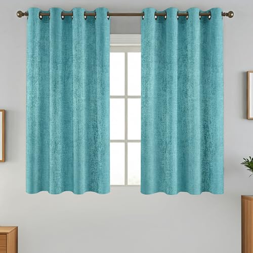 Image of FRESH FROM LOOM Supreme Texture Polyester Padre| Curtains for Home 6 Feet | Semi Black Out 80% Room Darkening Screens (Aqua | 2pc Double Weaved Parda | Eyelet Ring | Window Curtain)