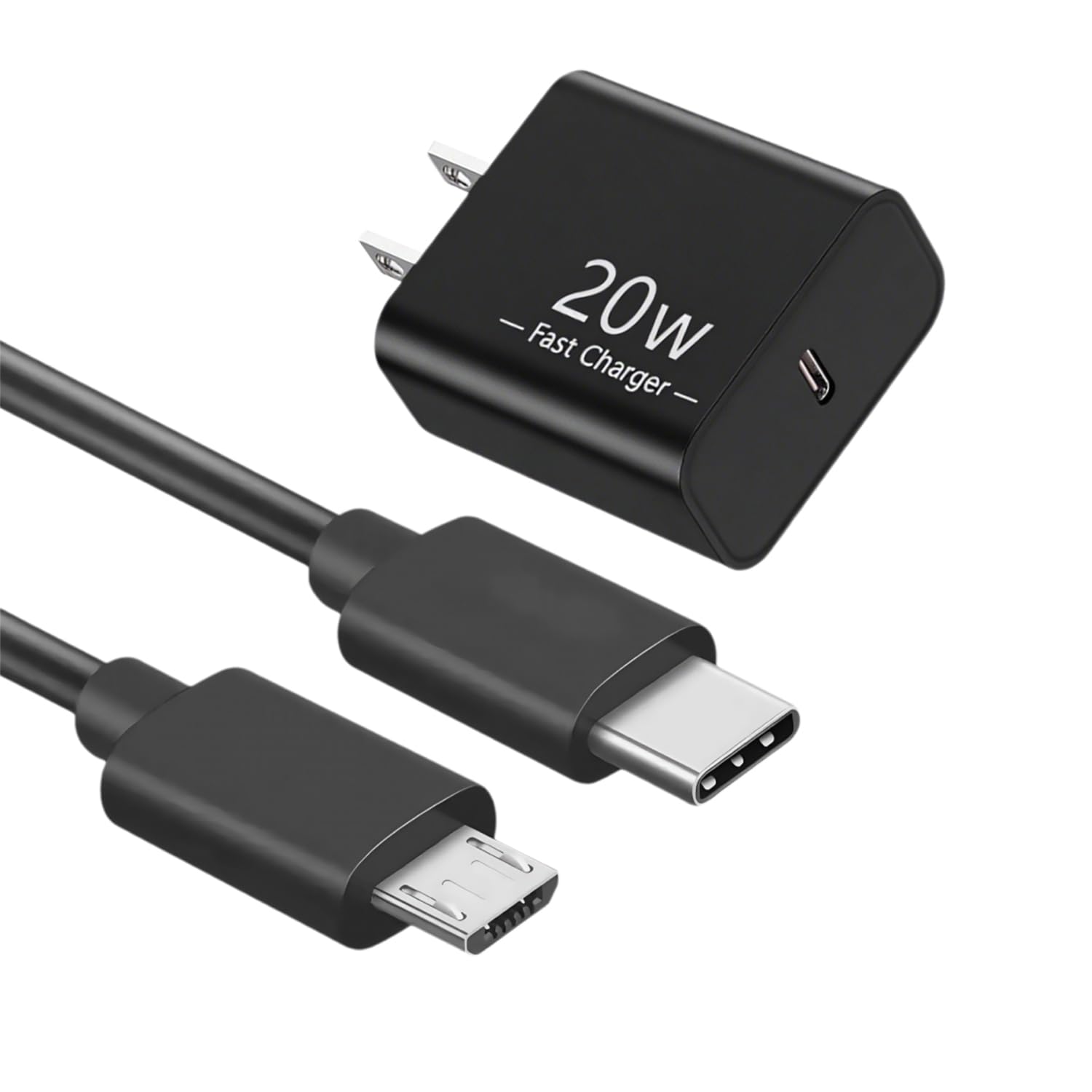 Ring Türklingel-Ladegerät, Micro-USB auf USB-C-Netzkabel, 20 W, USBC, Schnellladegerät, kompatibel für Ring Video Doorbell 1/2/3/3 Plus/4/2020 Release, Stick Up Cam (Akku, alt) Typ C auf