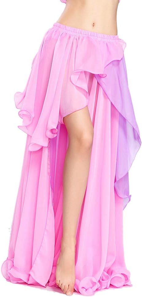 ROYAL SMEELA Chiffon Fairy Belly Dance Skirt Belly Dancing Costume, One Size, 3 Colors Black, Purple, Pink - Image 5