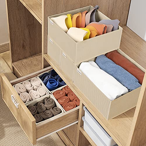 Criusia Drawer Organizer Clothes, 8 Pack Underwear Drawer Organizer, Foldable Cloth Storage Box Closet Organizers and Storage for Clothes, Socks, Scarves, Ties (Beige) by Criusia - Image 9