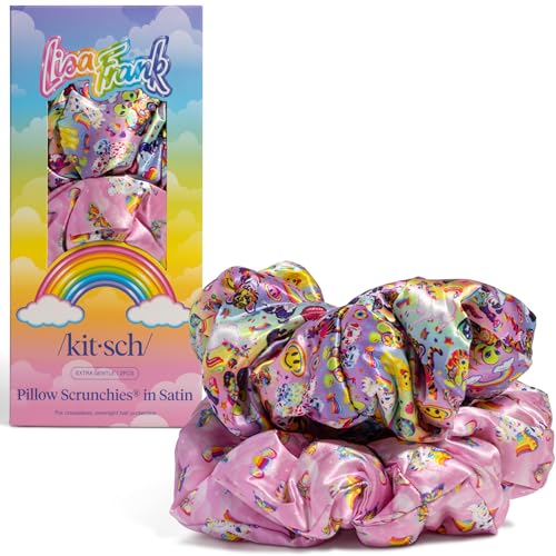 Lisa Frank x Kitsch Pillow Satin Scrunchies for Women -...