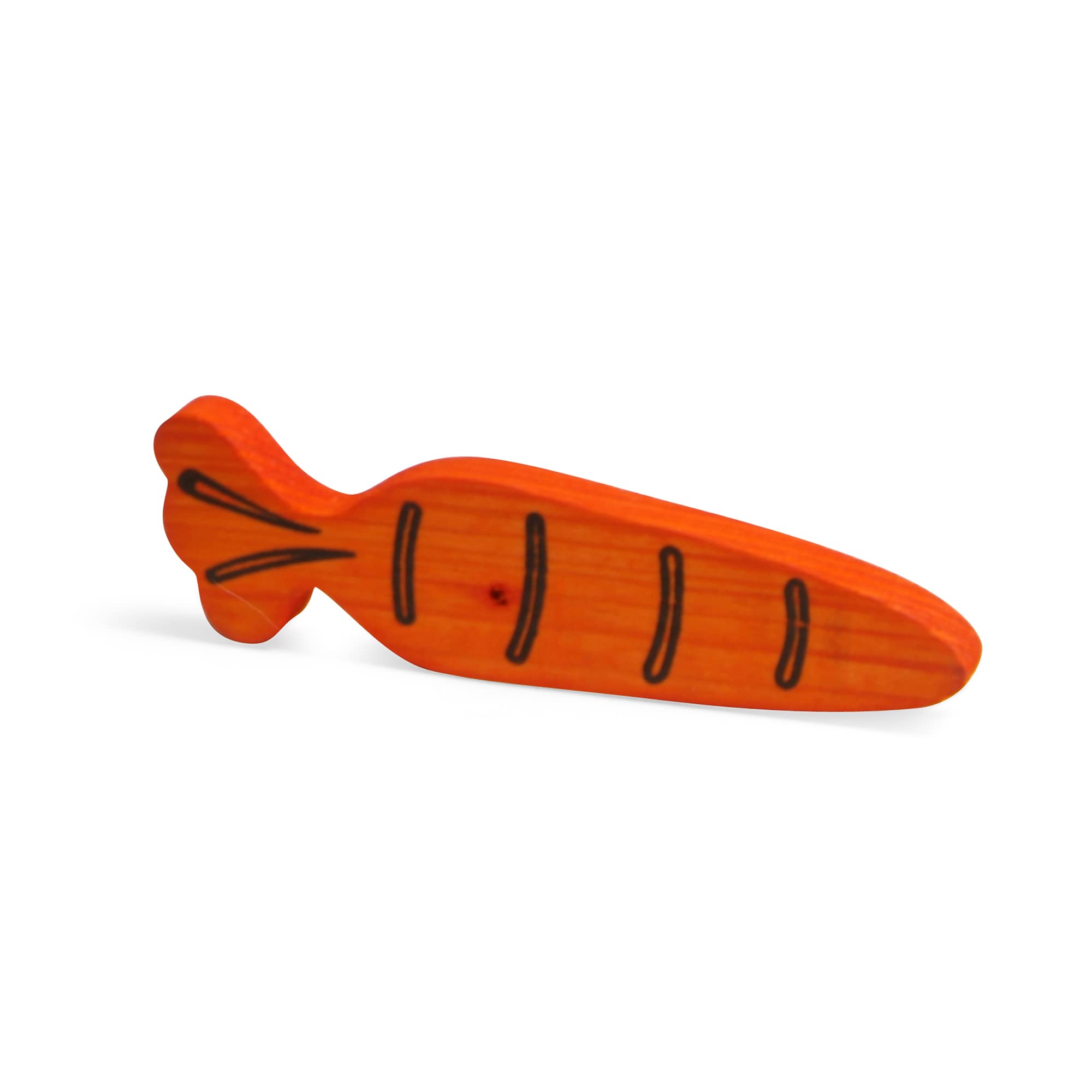 Ancol Just 4 Pets Wooden Carrot Cruncher Chew Toy - Natural Wooden Chewable Treat for Rabbits Guinea Pigs and Small Animals - Safe Non Toxic Fun Activity Accessory
