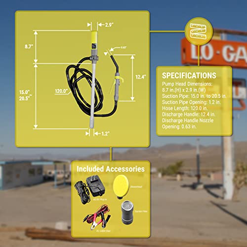 Tera Pump Trep03-Txl Multipurpose Powered Liquid Transfer Pump, 110V Ac / 12V Dc, 2.9 Gpm, 10-Ft Discharge Hose (Great For Gas Diesel/Kerosene And More) #TOP6