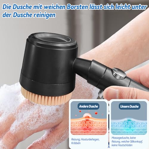 Yeelan Duschkopf Wassersparend Mit 5 Wassermodi, Filter, Schlauch 1.5m, Handbrause Mit Reinigender Massagefunktion